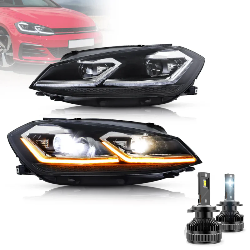 VLAND LED Headlights For 2018-2021 Volkswagen Golf MK7.5 Halogen Models (Europe is 2017-2019) - Image 14