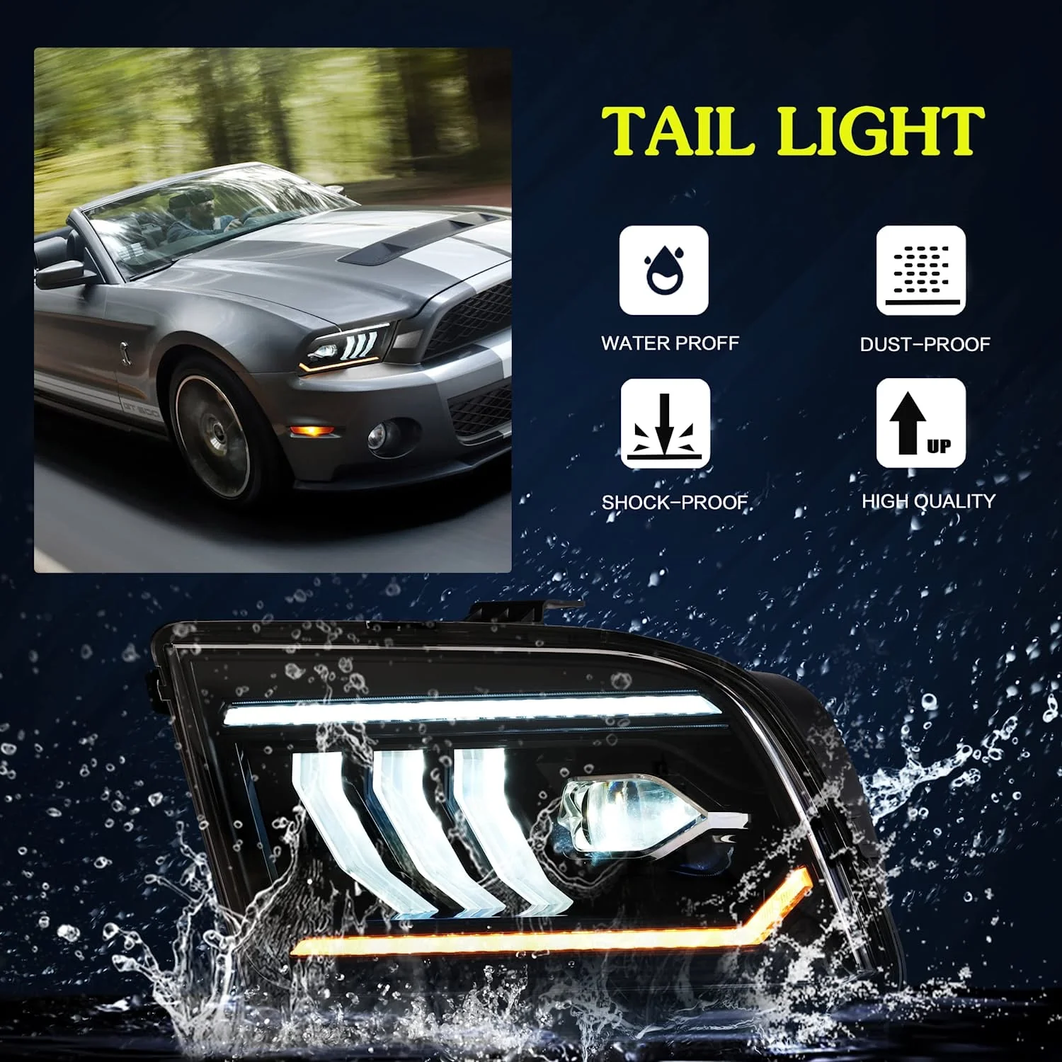 VLAND LED Headlights For Ford Mustang 2005-2009 [NOT Fit Shelby GT500 / GT500KR Models] - Image 6