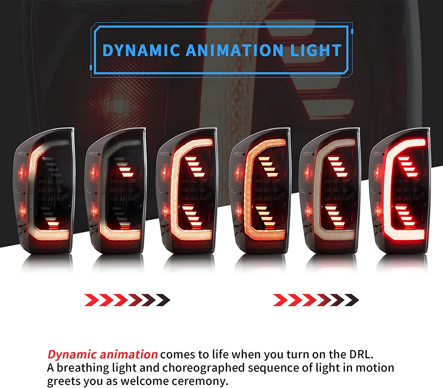 VLAND LED Headlights & Tail Lights Compatible With Toyota Tacoma 2016-2023 - Image 6