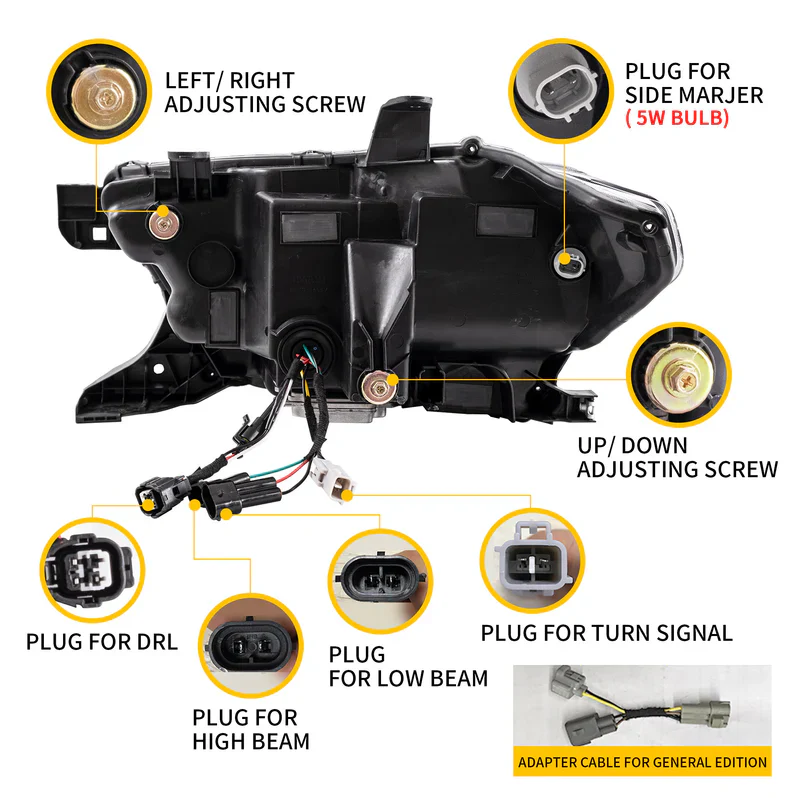 VLAND LED Matrix Projector Headlights For Toyota Tacoma N300 2015-2023 - Image 4