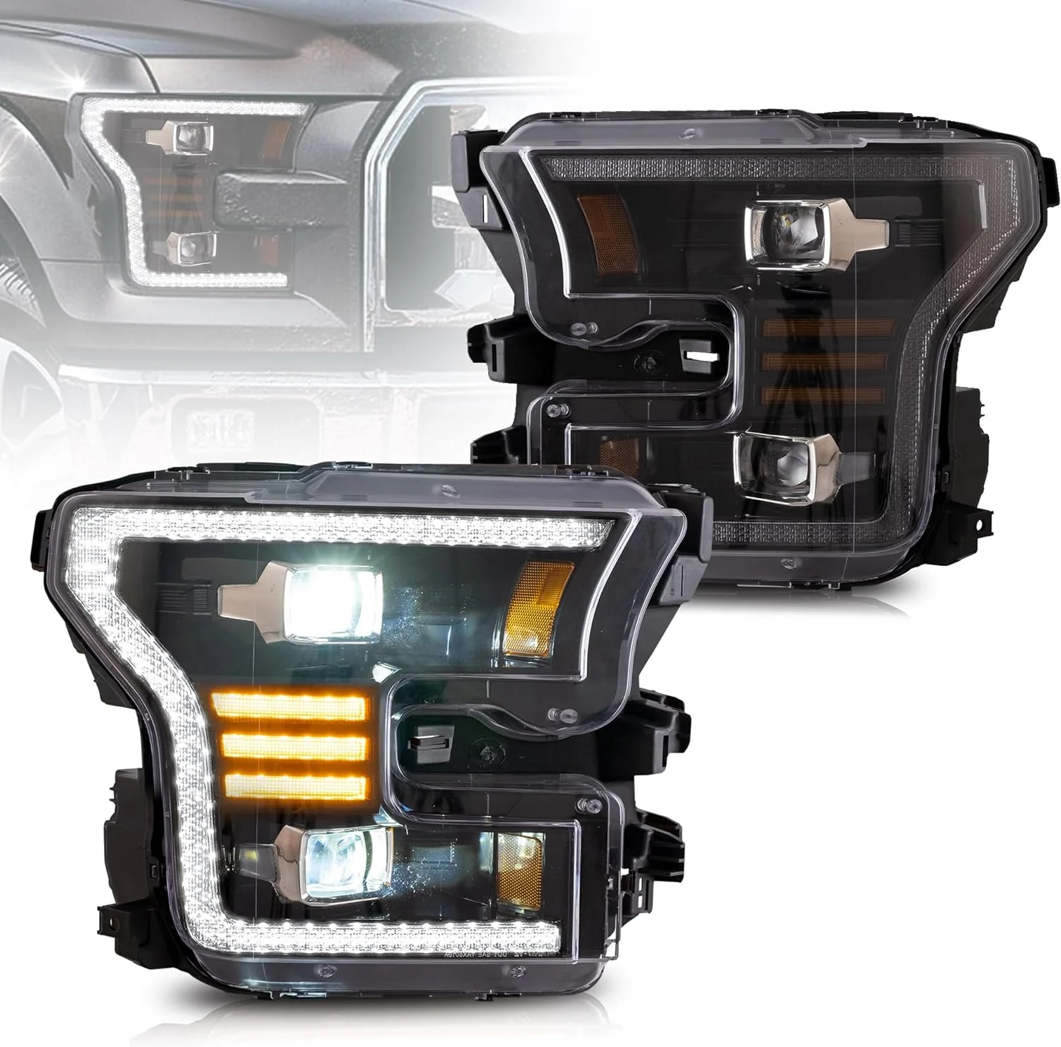 VLAND LED Projector Headlights For Ford F150 Halogen Models 2015-2017 - Image 12