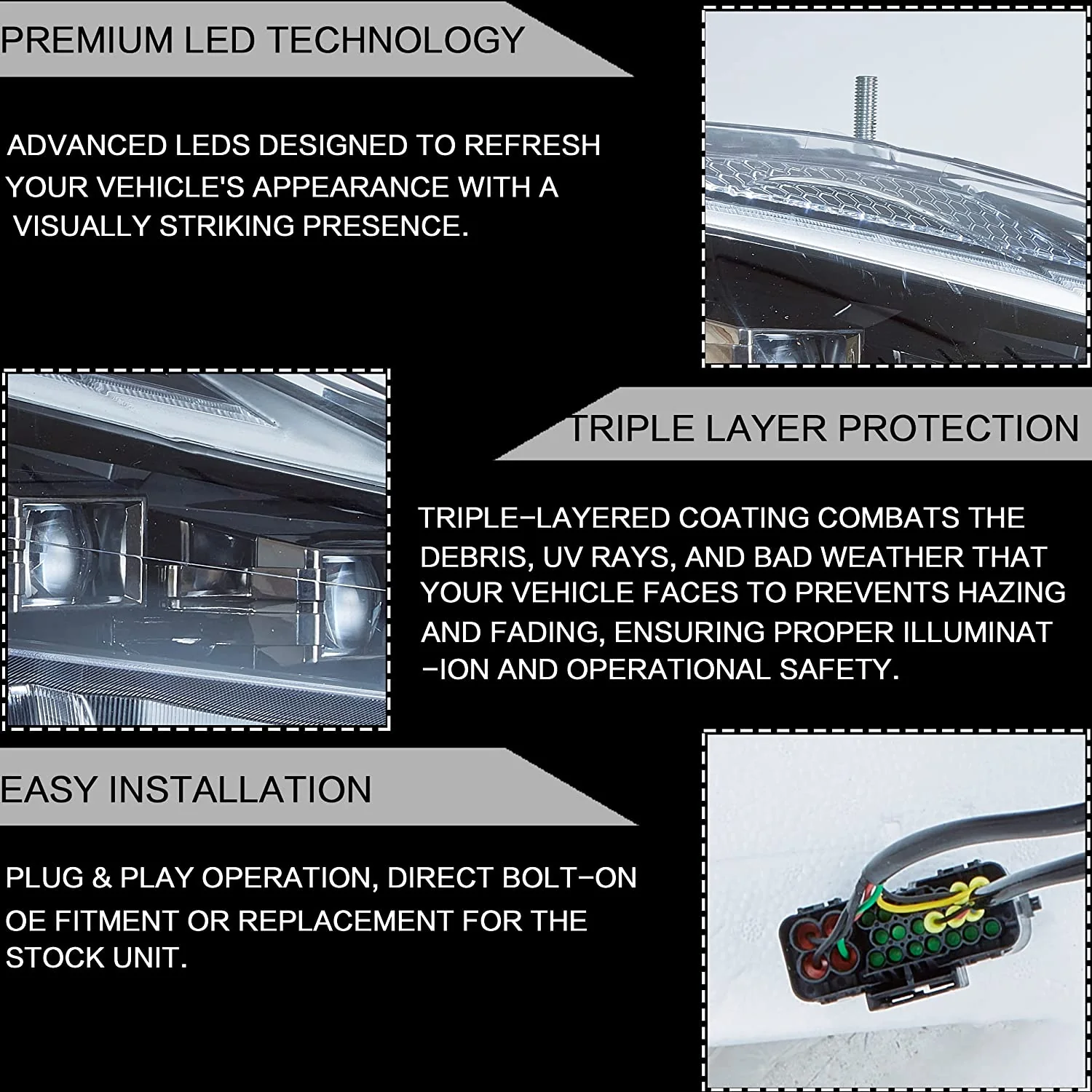 VLAND LED Projector Headlights For Lexus IS250/IS250C IS350/IS350C IS220d ISF 2006-2013 With Animation& Blue Breathing - Image 12
