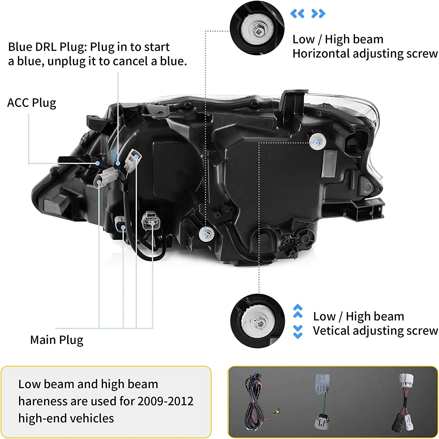 VLAND Headlights For Lexus RX350 RX450H 2013-2015 Third Generation (AL10) [For Xenon Models] - Image 6