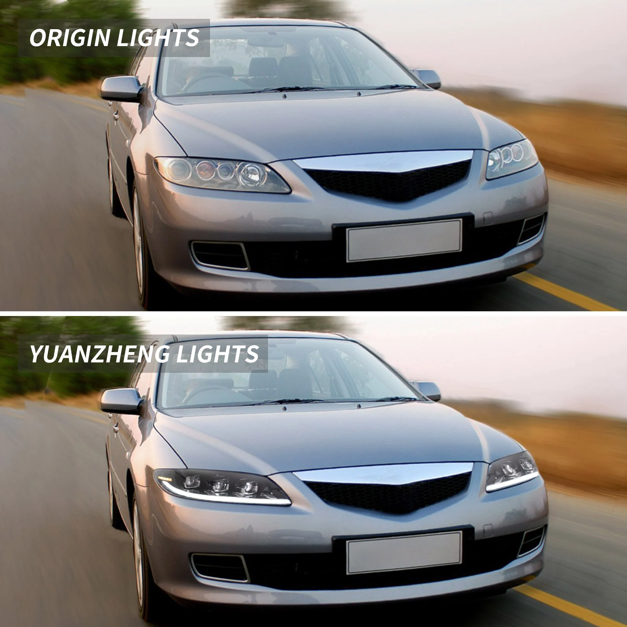 VLAND Dual Beam LED Projector Headlights For Mazda 6 2003-2008 - Image 6