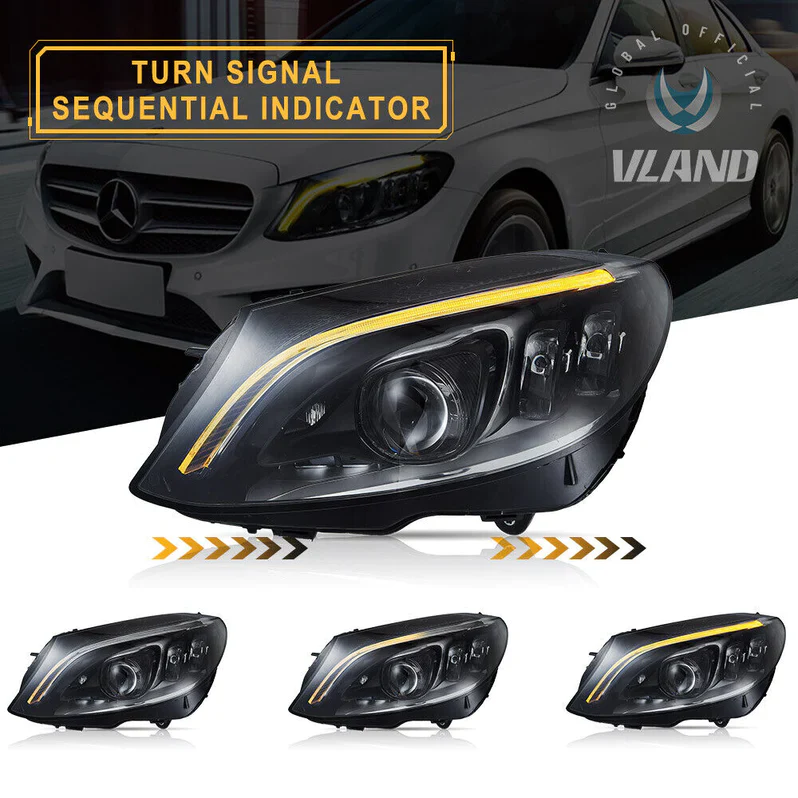VLAND LED Projector Headlights For Mercedes Benz W205 C-Class 2015-2021 - Image 6