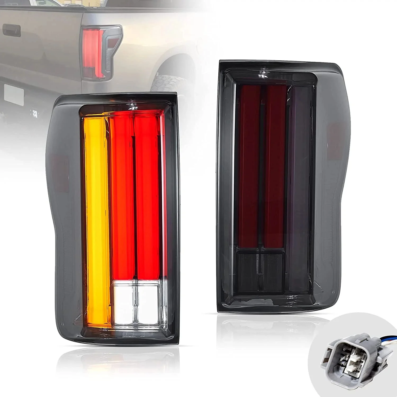 VLAND LED Smoked Tail Lights For 2007-2013 Toyota Tundra With Start-up Animation