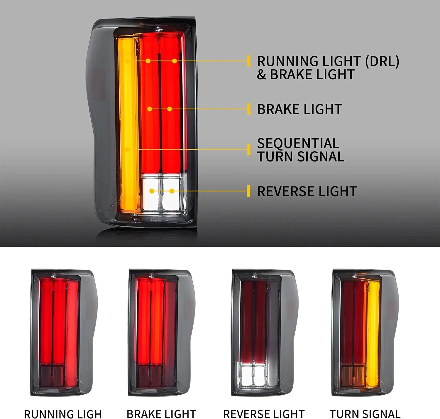 VLAND LED Smoked Tail Lights For 2007-2013 Toyota Tundra With Start-up Animation - Image 4