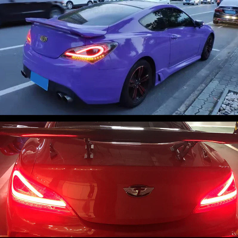 VLAND LED Smoked Taillights For 2010-2016 Hyundai Genesis Coupe w/Sequential - Image 3