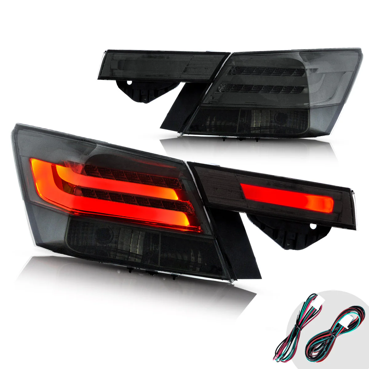 VLAND 4PCS LED Tail Lights For Honda Accord Inspire 8th Gen Sedan 2008-2013(Not For Coupe)
