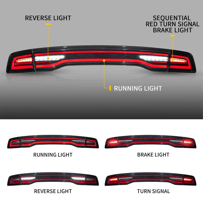 VLAND LED Taillights For 2011-2014 Dodge Charger - Image 3