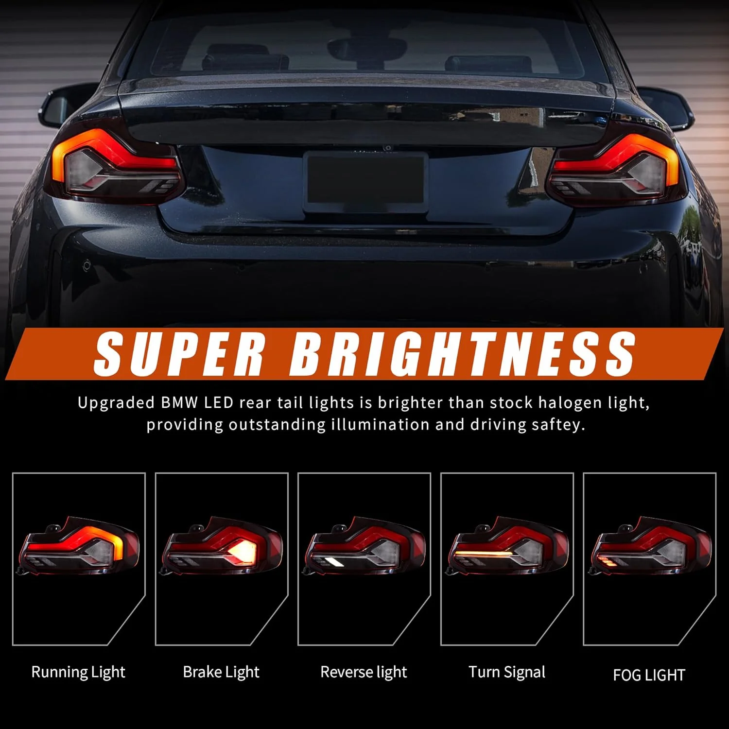 VLAND LED Taillights For 2014-2021 BMW 2 Series M2 F87 F22 F23 - Image 7