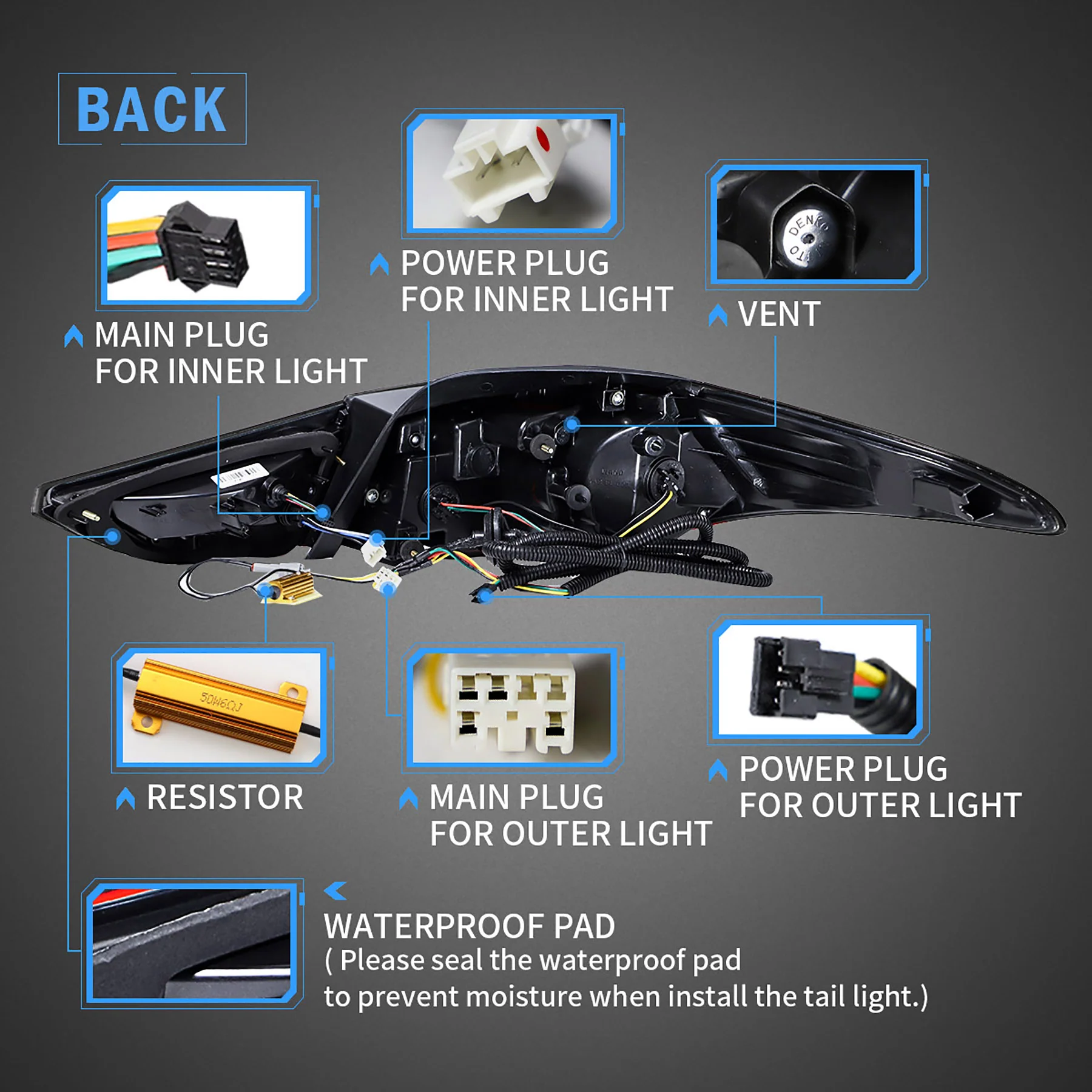 VLAND LED Taillights For Hyundai Elantra Sedan 2012-2016 & Elantra Coupe 2013-2014 - Image 7