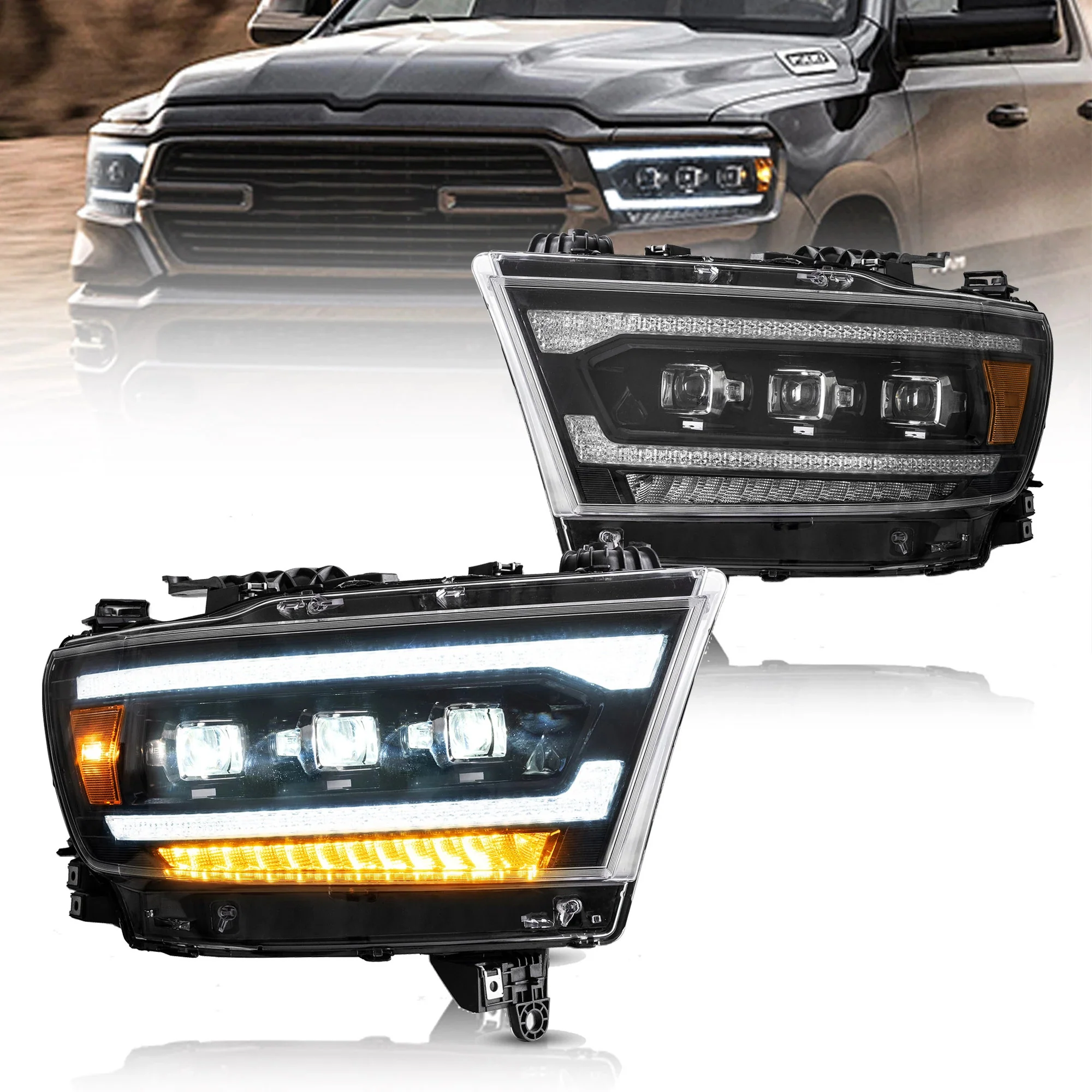VLAND Full LED Headlights For Dodge Ram 2019-2024 - Image 11