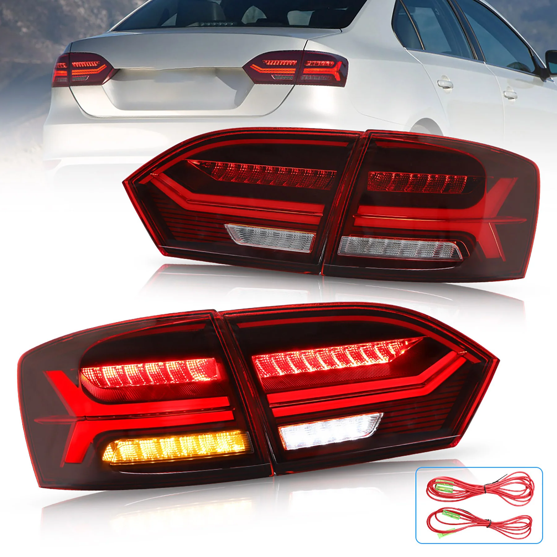 VLAND Projector/Dual Beam Headlights and Tail Lights For Volkswagen VW Jetta / Sagitar (NOT GLI) 2011-2014 - Image 10