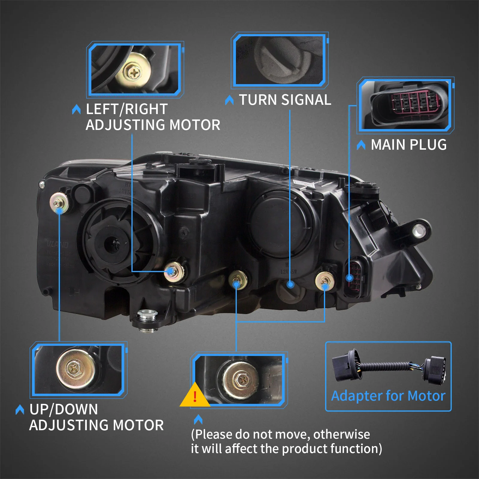 VLAND Dual Beam Headlights For Volkswagen Jetta / Sagitar 2011-2018 - Image 4