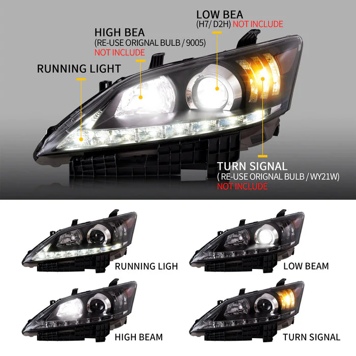 VLAND Projector Headlights for Lexus ES350 2010-2012 - Image 9