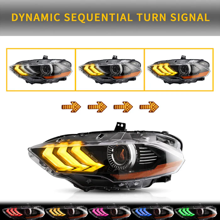 VLAND RGB LED Projector Headlights For Ford Mustang 2018-2023 - Image 15