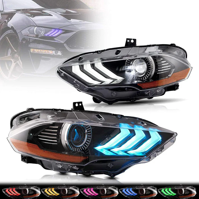 VLAND RGB LED Projector Headlights For Ford Mustang 2018-2023 - Image 3