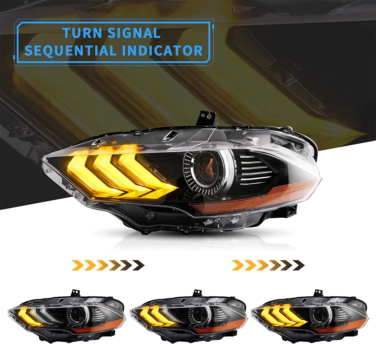 VLAND RGB LED Projector Headlights For Ford Mustang 2018-2023 - Image 5