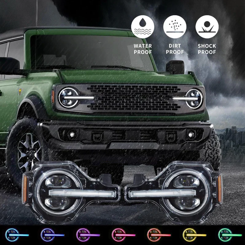 VLAND RGB LED Projector Headlights For 2021-2024 Ford Bronco - Image 3