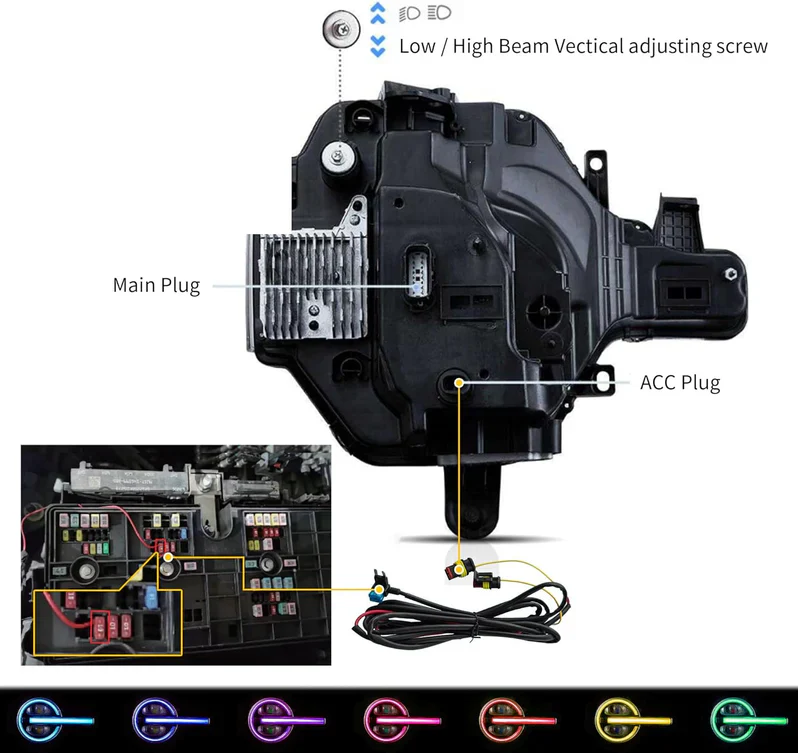 VLAND RGB LED Projector Headlights For 2021-2024 Ford Bronco - Image 9