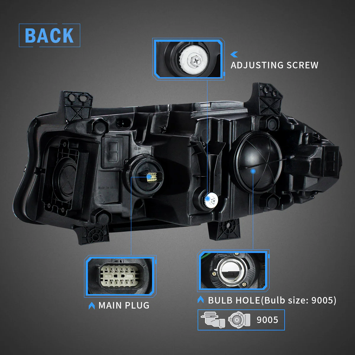 VLAND RGB Projector Headlights for Dodge Charger 2015-2023 (Dual Beam Lens w/ Color Changing System) - Image 4