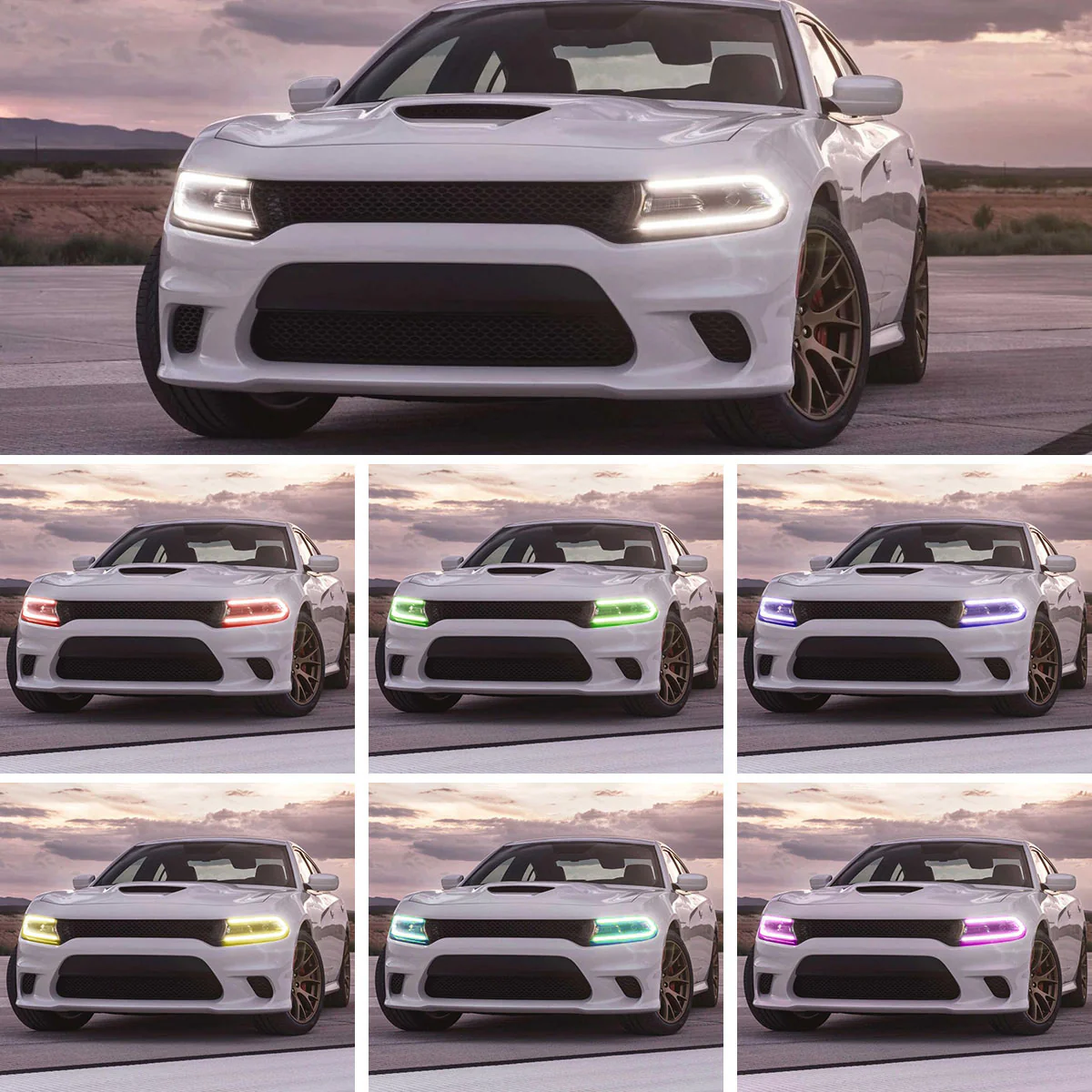 VLAND RGB Projector Headlights for Dodge Charger 2015-2023 (Dual Beam Lens w/ Color Changing System) - Image 9