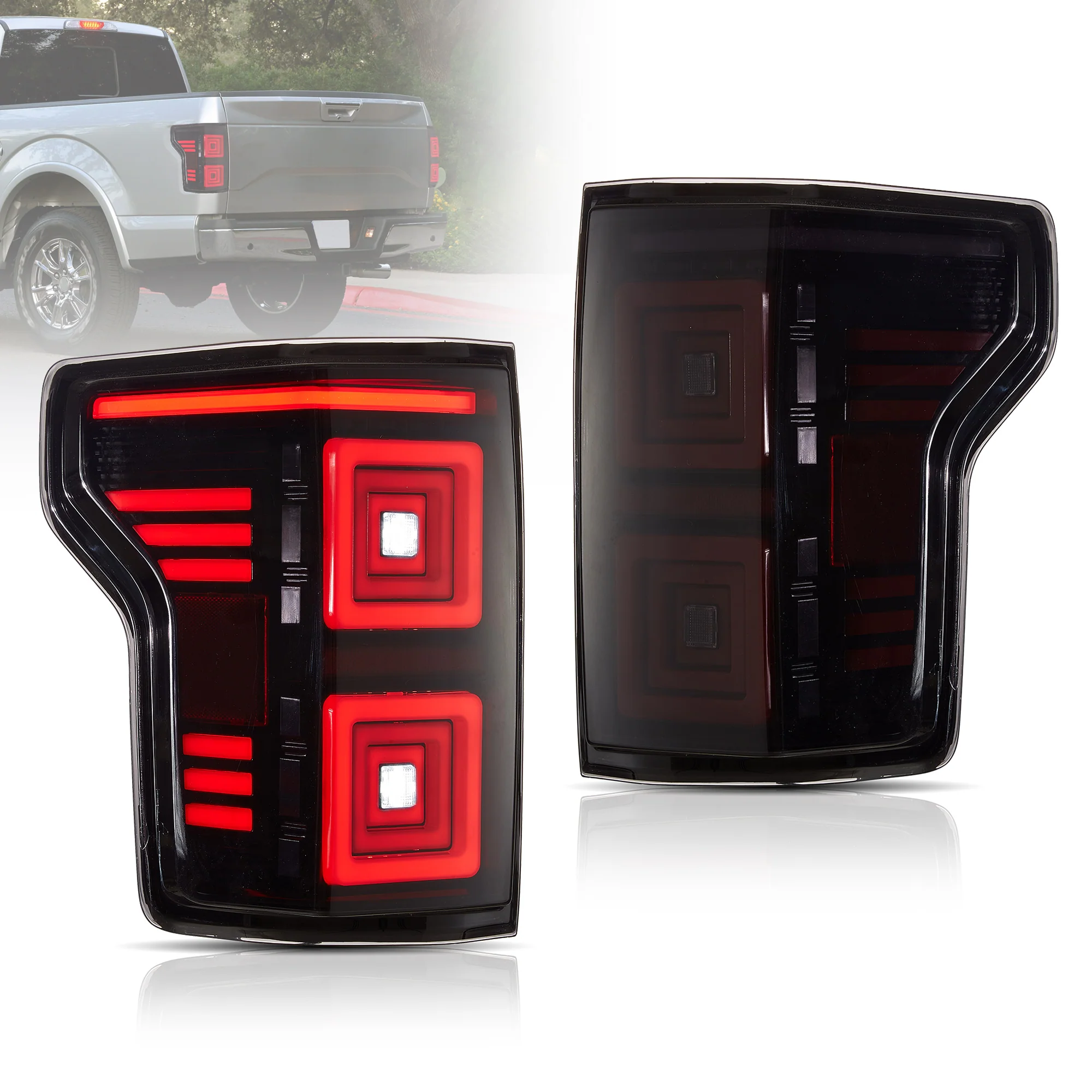 VLAND Tail Lights For Ford F150 2015-2020 with Red Turn Signal - Image 7