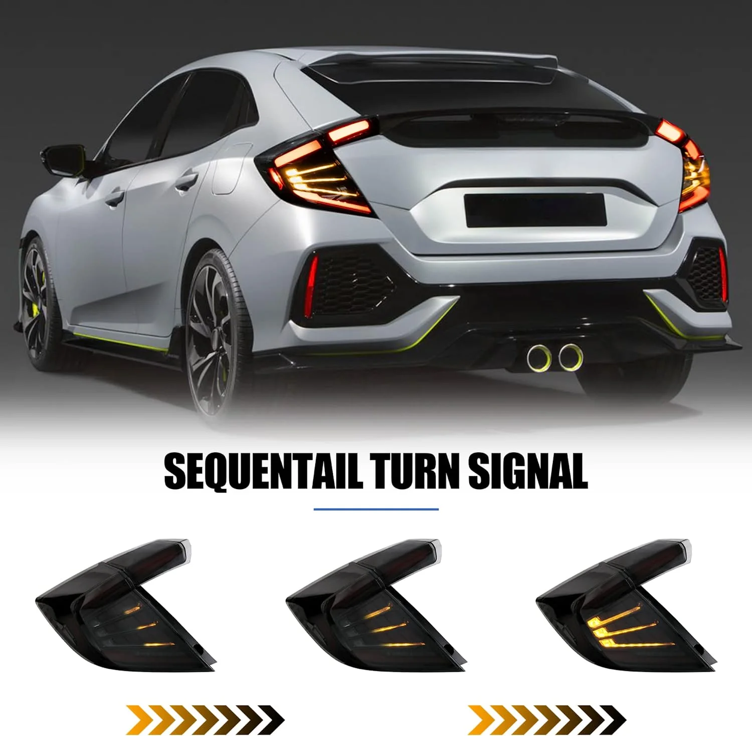 VLAND Tail Lights For Honda Civic Hatchback LX Sport EX 2016-2021 [5 Door|10th Generation] - Image 4