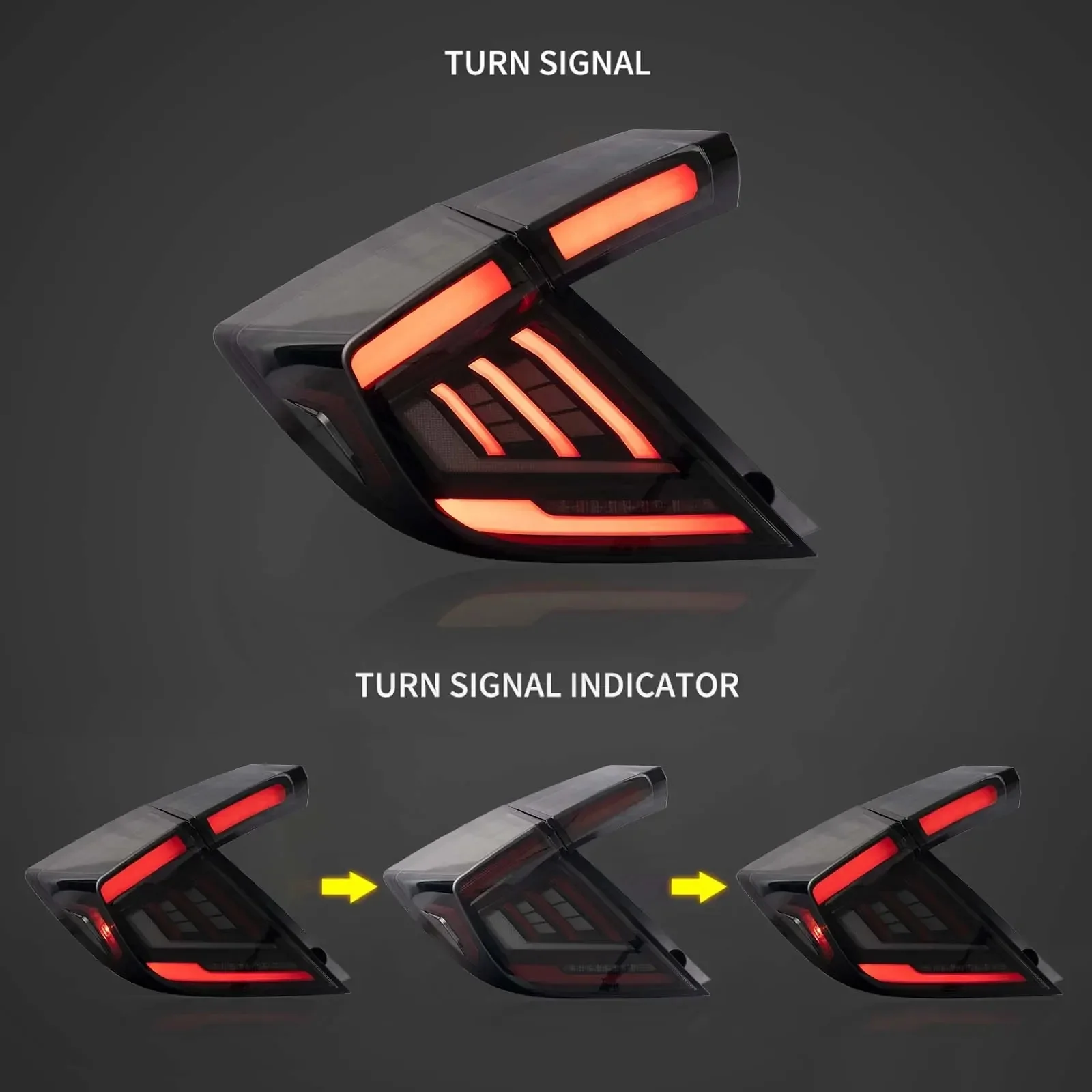 VLAND Tail Lights For Honda Civic Hatchback LX Sport EX 2016-2021 [5 Door|10th Generation] - Image 5