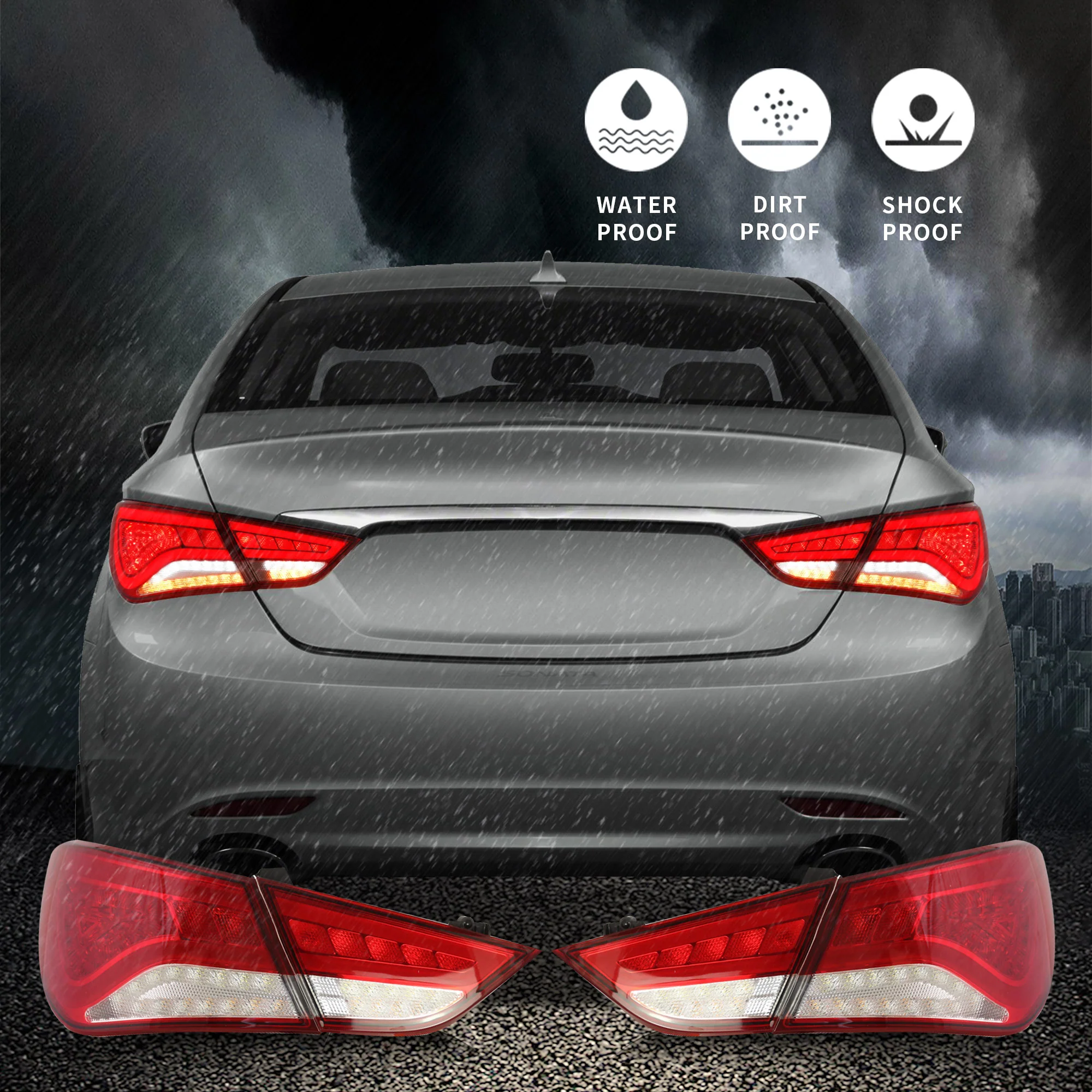 VLAND Full LED Tail Lights For Hyundai Sonata 6th Gen Sedan 2011-2014 - Image 13