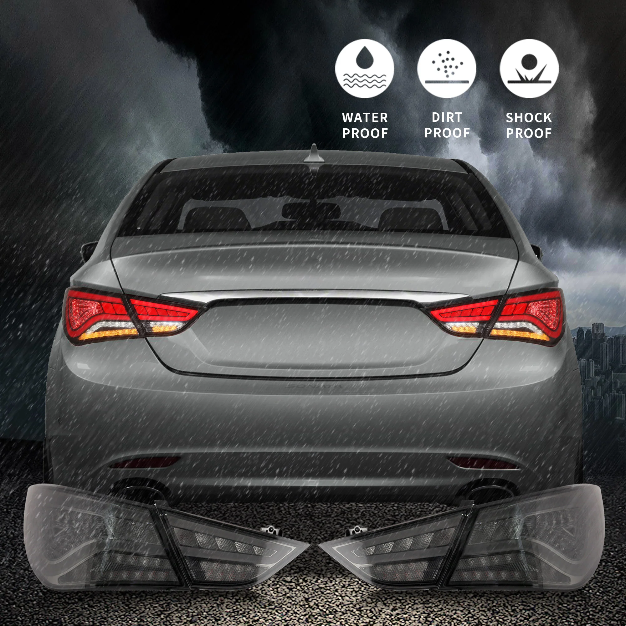 VLAND Full LED Tail Lights For Hyundai Sonata 6th Gen Sedan 2011-2014 - Image 14