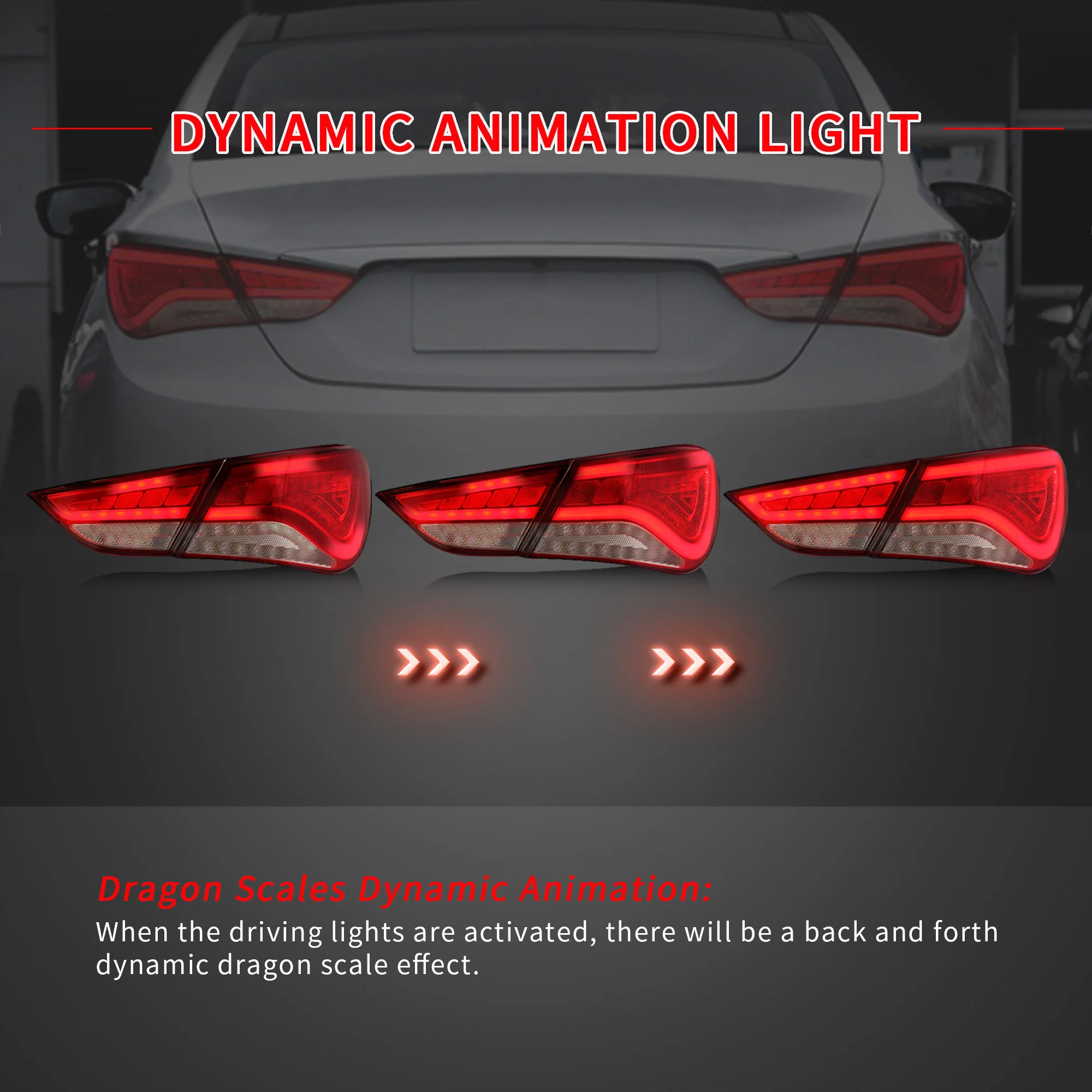 VLAND Full LED Tail Lights For Hyundai Sonata 6th Gen Sedan 2011-2014 - Image 5
