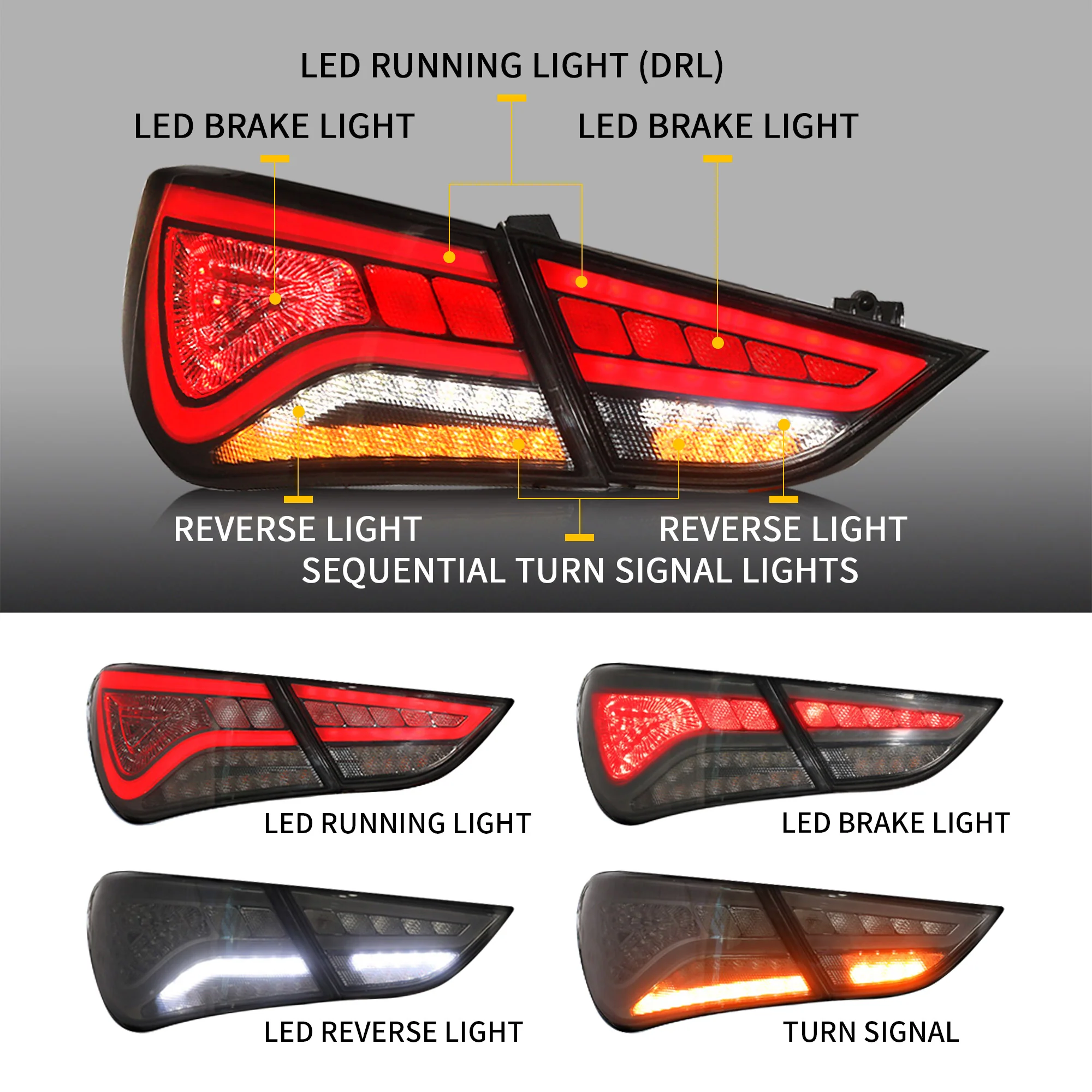 VLAND Full LED Tail Lights For Hyundai Sonata 6th Gen Sedan 2011-2014 - Image 7