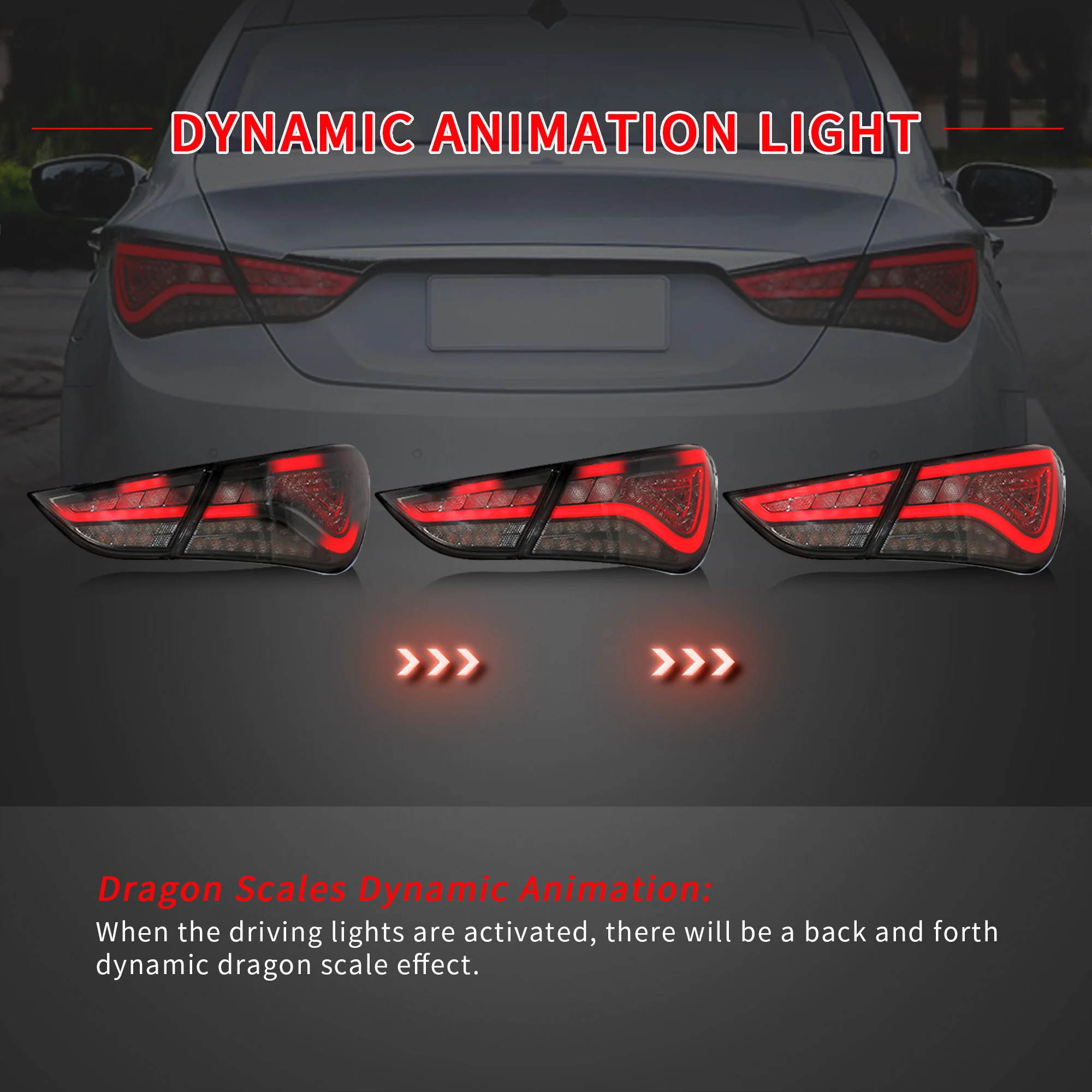 VLAND Full LED Tail Lights For Hyundai Sonata 6th Gen Sedan 2011-2014 - Image 9