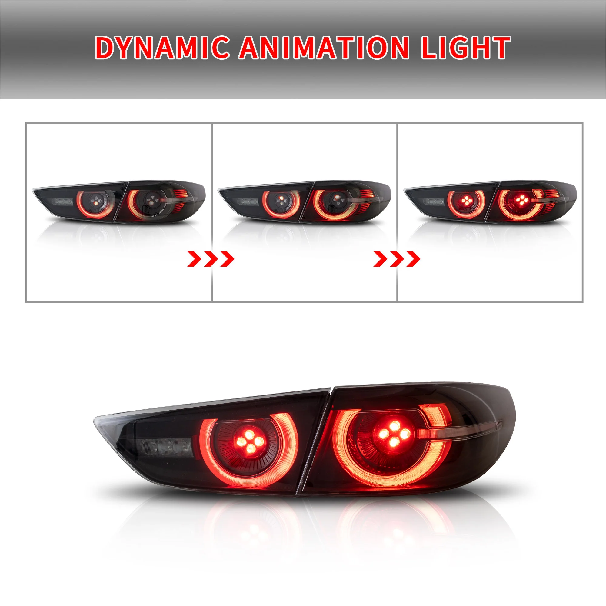 VLAND Tail Lights For Mazda 3 Axela Sedan 2019-2025 w/ Dynamic Welcome Lighting - Image 5