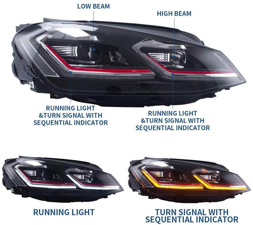 VLAND LED Headlights for Volkswagen VW Golf 7 / MK7 2014-2017 - Image 5