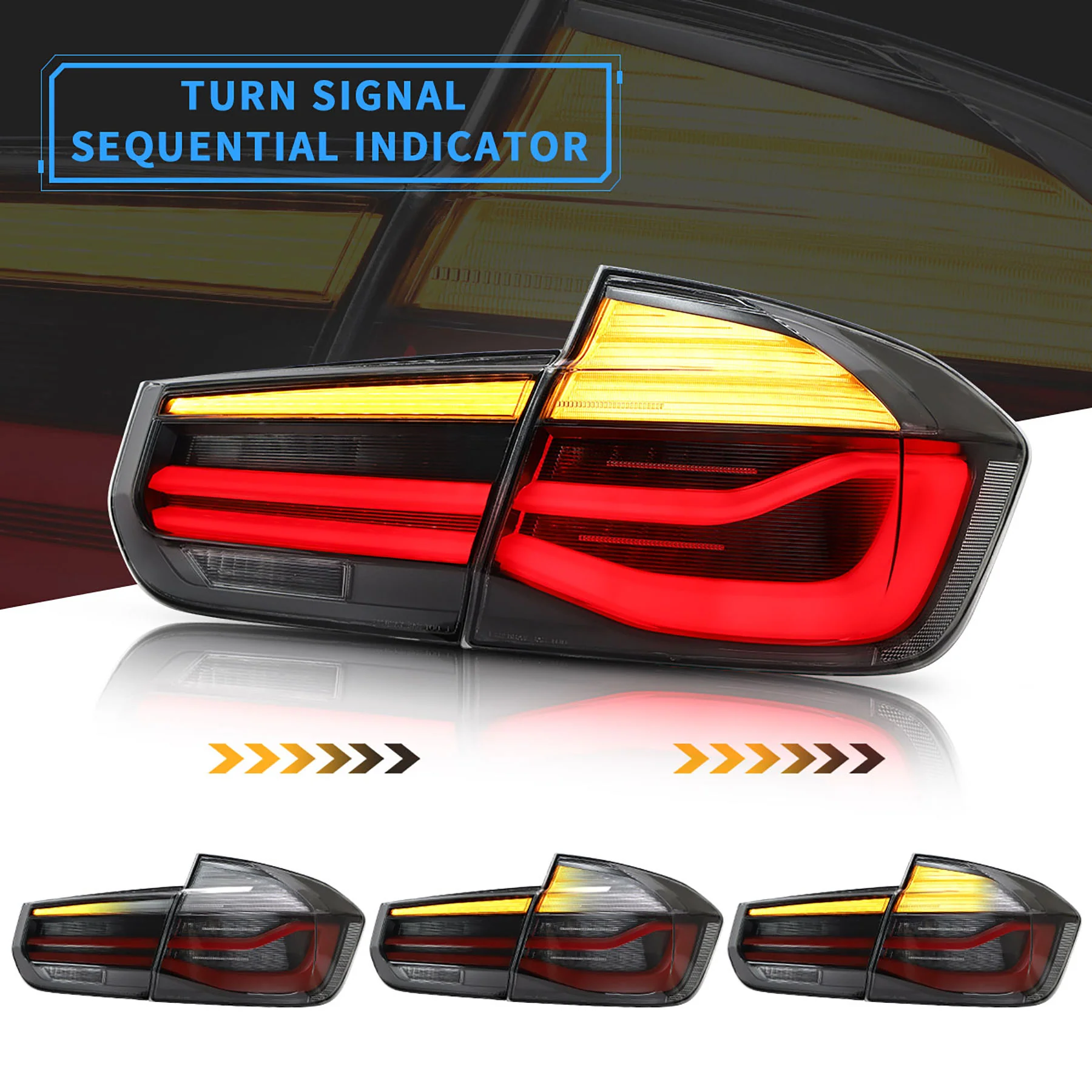 VLAND Full LED Taillights For BMW 3-Series BMW F30 F35 F80 320i 328i 328D 335i M3 6th Gen Sedan 2012-2019 - Image 6