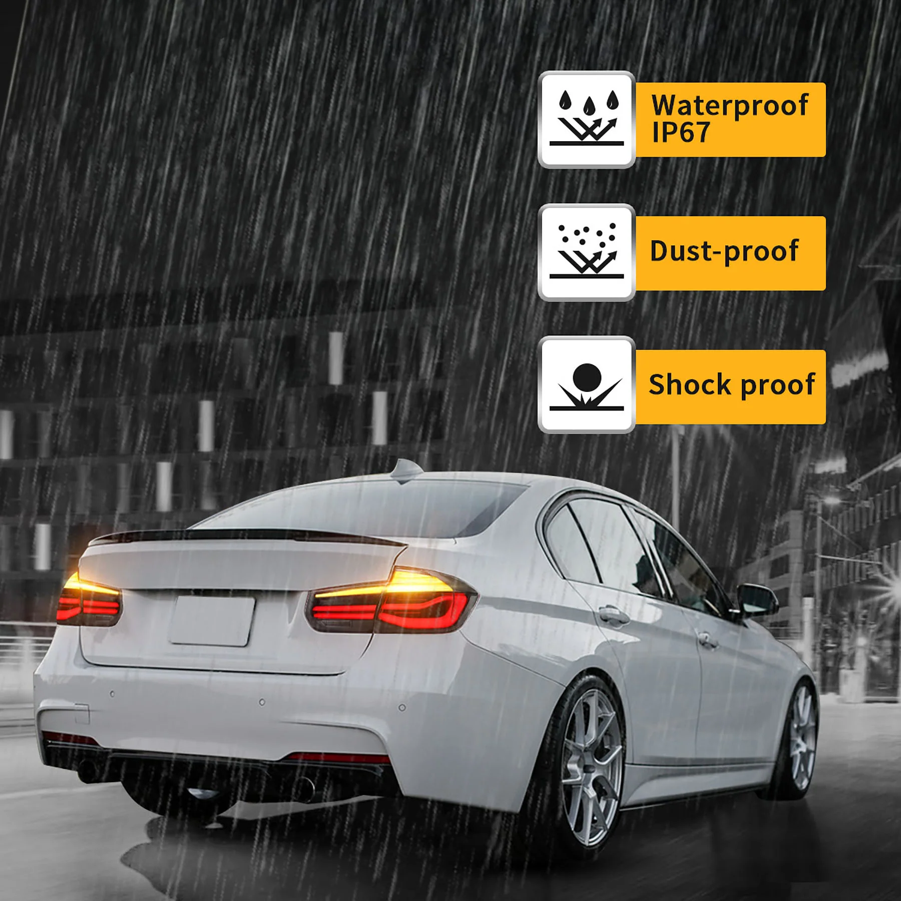 VLAND Full LED Taillights For BMW 3-Series BMW F30 F35 F80 320i 328i 328D 335i M3 6th Gen Sedan 2012-2019 - Image 9