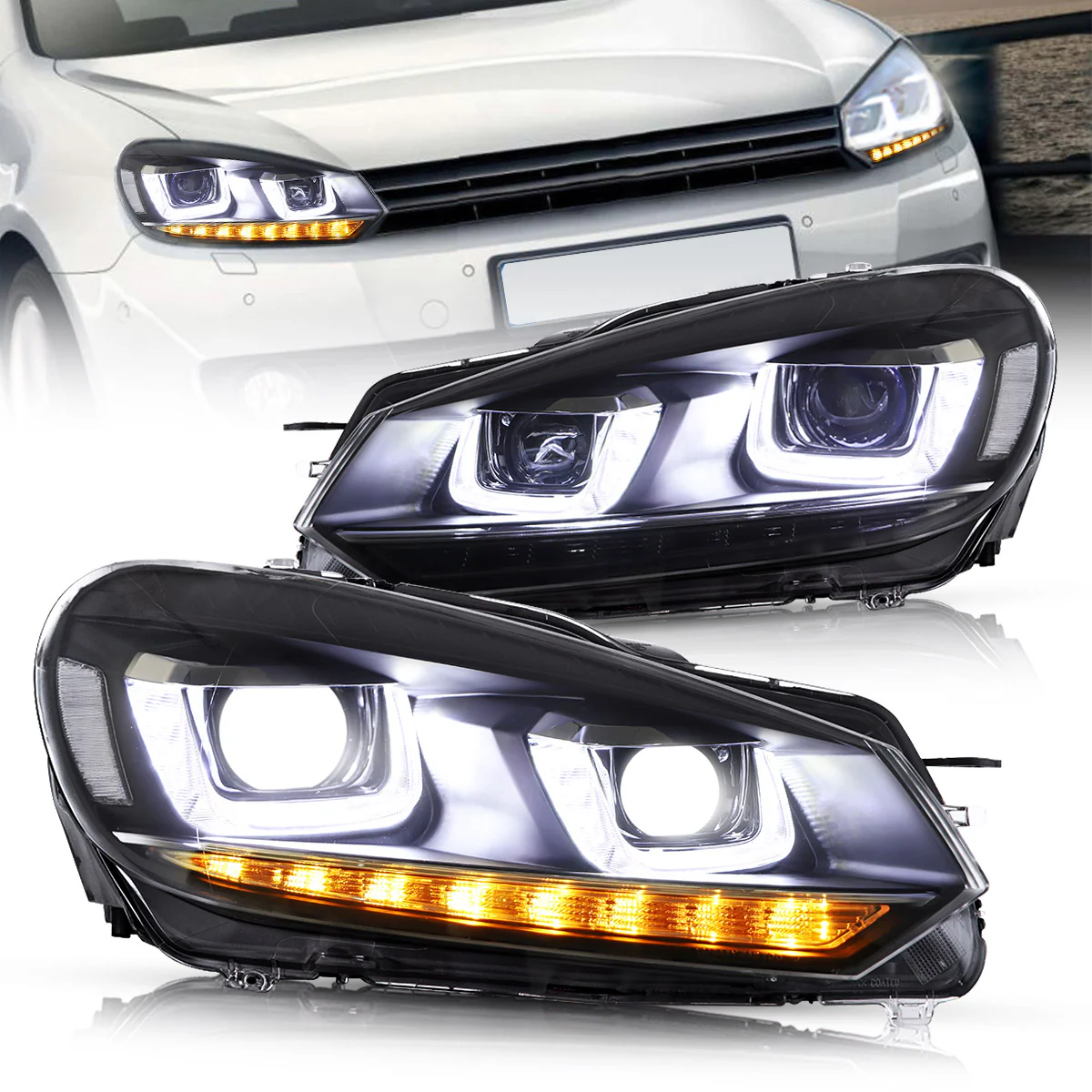 VLAND Projector Headlights For Volkswagen Golf MK6 2009-2014(Europe is 2008-2012)