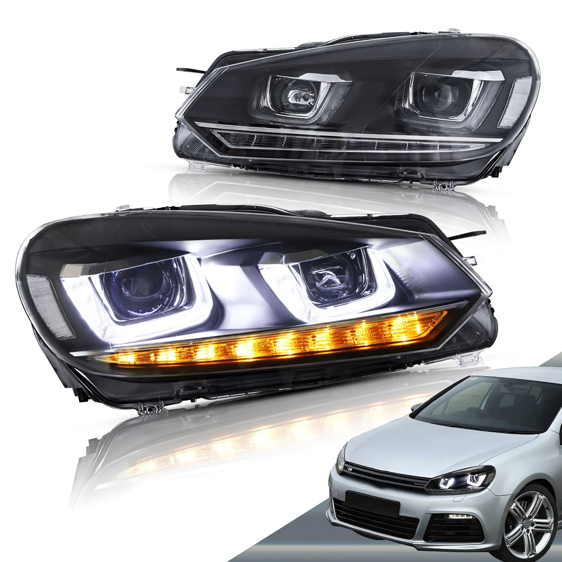 VLAND Projector Headlights For Volkswagen Golf MK6 2009-2014(Europe is 2008-2012) - Image 2