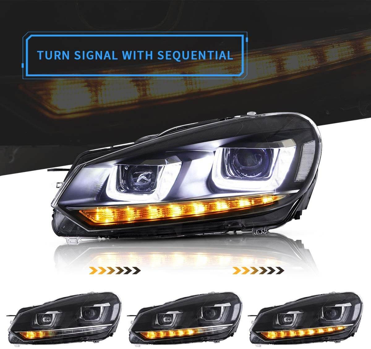 VLAND Projector Headlights For Volkswagen Golf MK6 2009-2014(Europe is 2008-2012) - Image 3