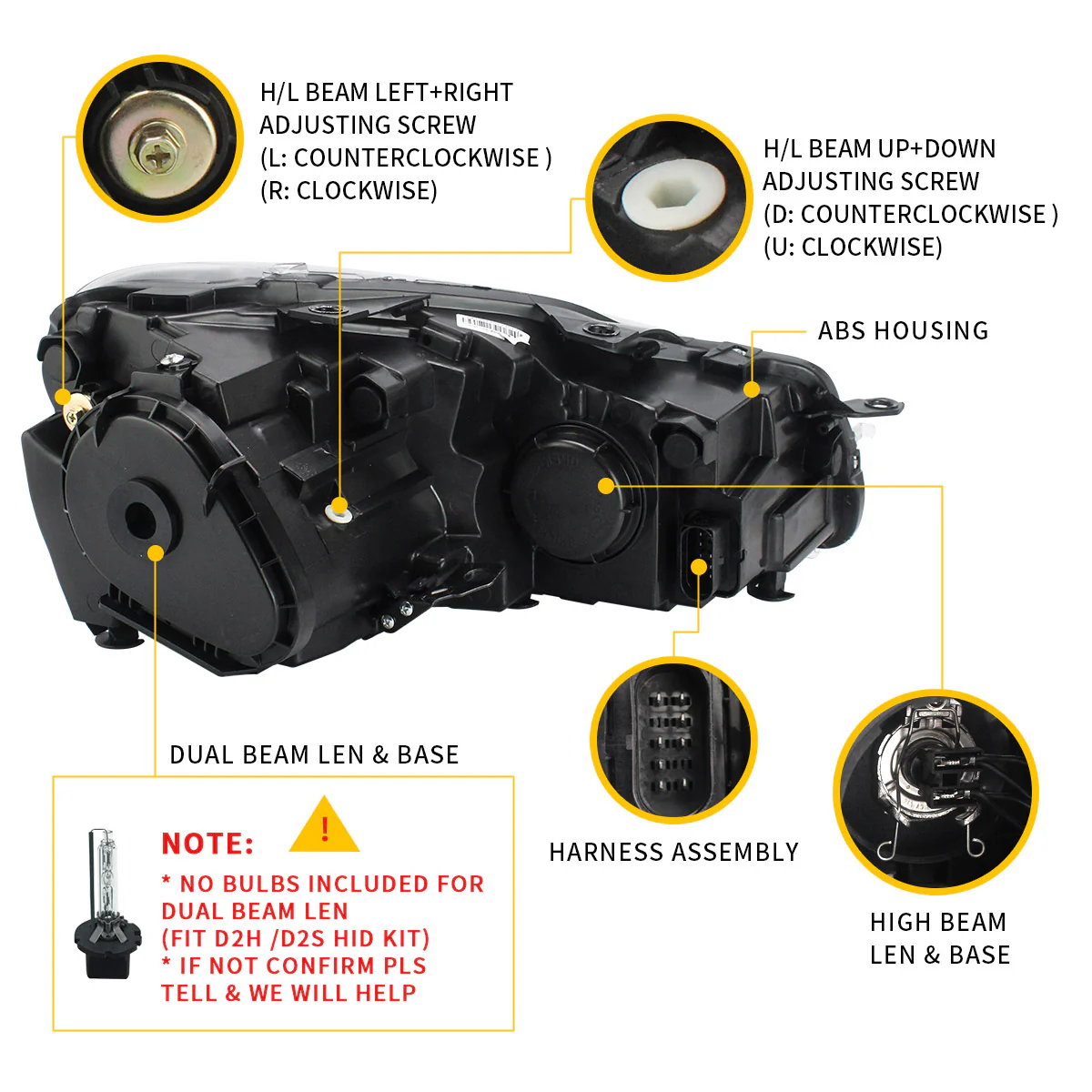 VLAND Projector Headlights For Volkswagen Golf MK6 2009-2014(Europe is 2008-2012) - Image 4
