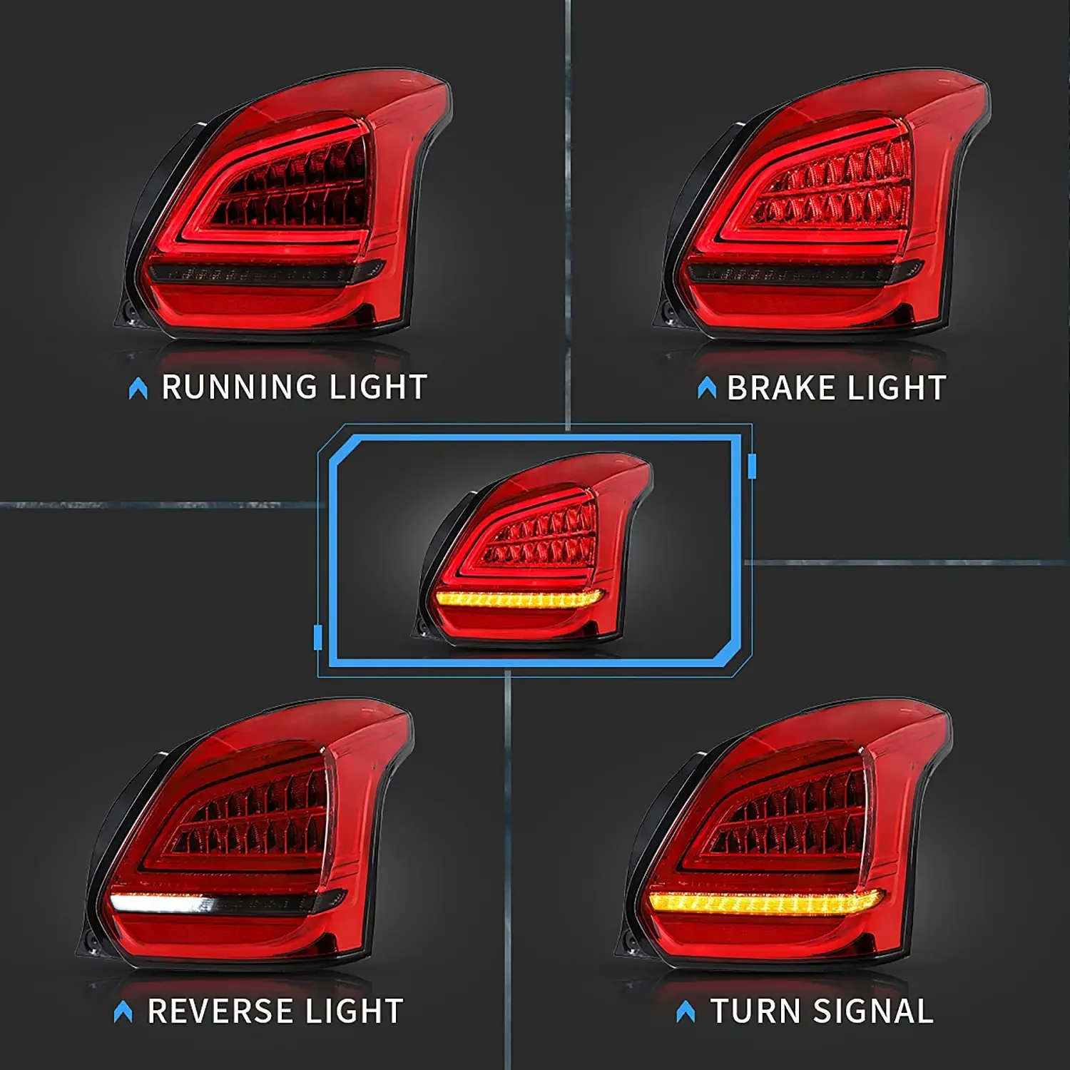 VLAND Full LED Taillights For Suzuki Swift Sport 2017-2019 - Image 4