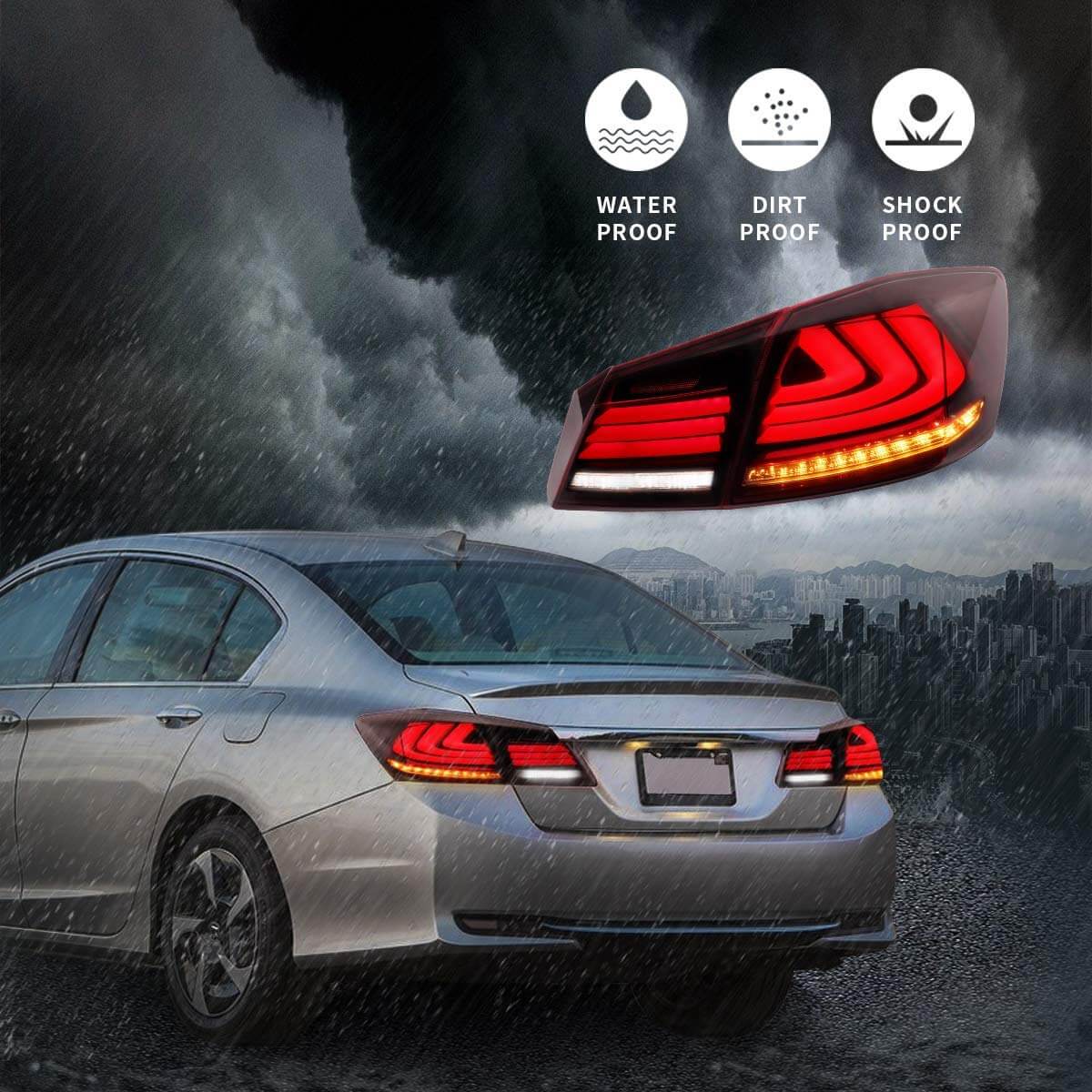 VLAND Full LED Tail Lights For Honda Accord 2013-2015 With Sequential Turn Signals - Image 15